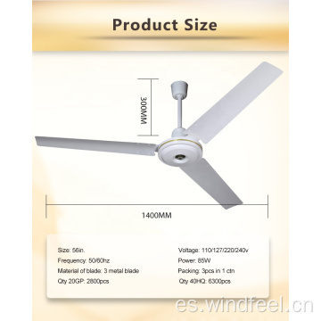 Ventilador eléctrico de ventilador de techo SMC 48 56 pulgadas